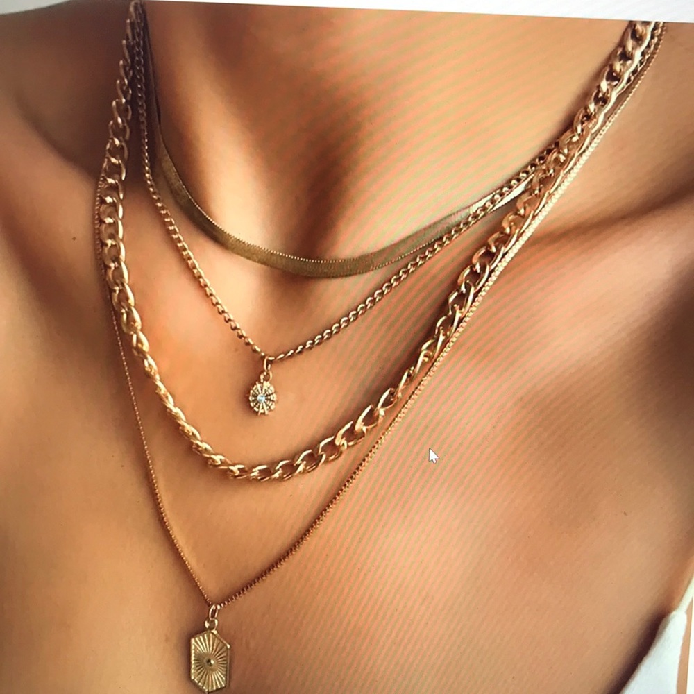 "Sol" Multi-Layer Sunburst Pendant Necklace